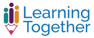 Learning Together Logo - 3 people icons create the image of a pencil